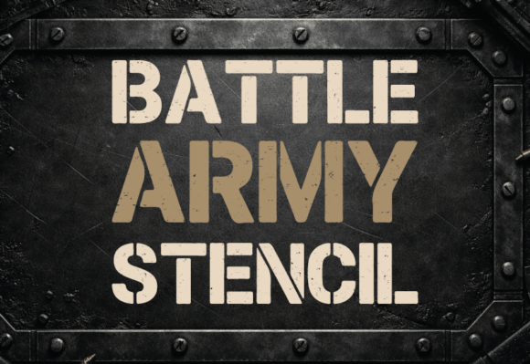 Battle Army Stencil: Bold Sans-Serif Font for High-Impact Designs