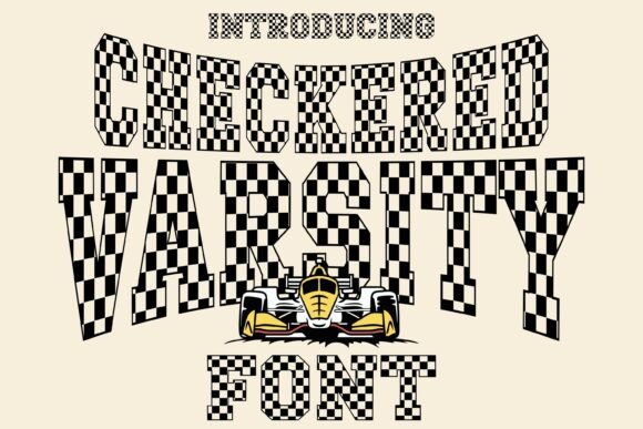 Checkered Varsity Font: Racing Style Typography