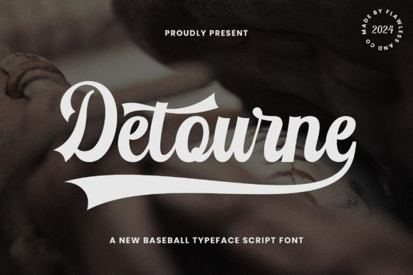 Detourne: A Retro Script Font for Baseball & Sports Branding