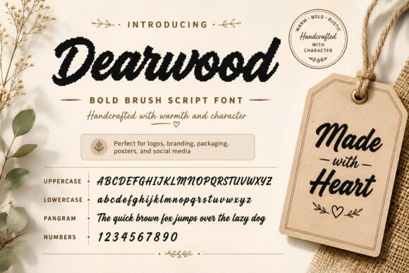 Discover Dearwood: A Bold Brush Script Font for Creative Projects