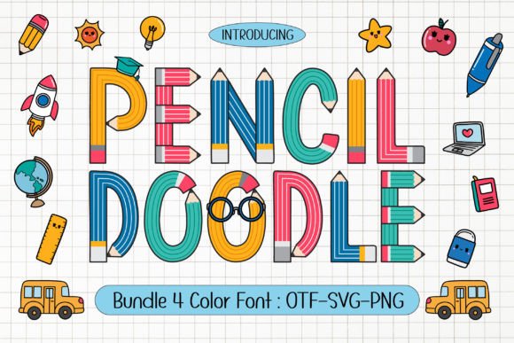 Pencil Doodle: A Playful Back-to-School Font Theme