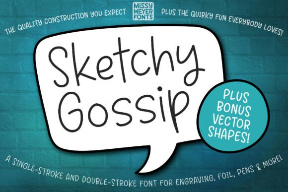 Sketchy Gossip: A Playful Single-Line Font for Creative Projects